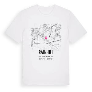 Rainhill karta t-shirt – ekologisk bomull t-shirt från Pinshirt
