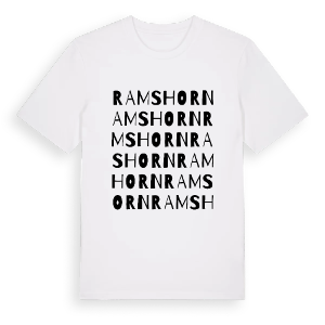 Ramshorn ordlek t-shirt – ekologisk bomull t-shirt från Pinshirt