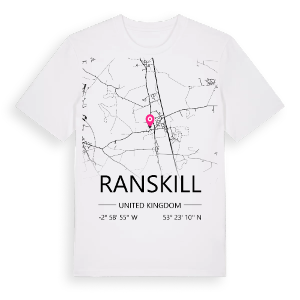Ranskill karta t-shirt – ekologisk bomull t-shirt från Pinshirt