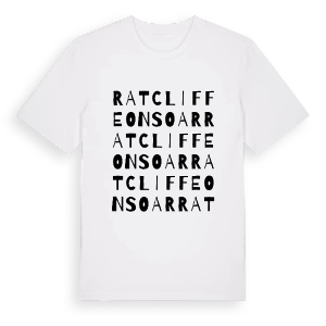 Ratcliffe on Soar ordlek t-shirt – ekologisk bomull t-shirt från Pinshirt
