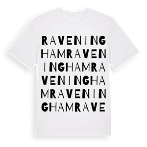 Raveningham ordlek t-shirt – ekologisk bomull t-shirt från Pinshirt