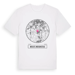 Reigate and Banstead t-shirt – ekologisk bomull t-shirt från Pinshirt