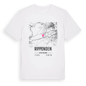 Ripponden karta t-shirt – ekologisk bomull t-shirt från Pinshirt
