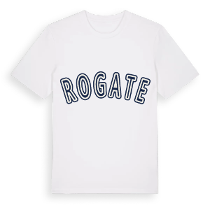 Rogate college t-shirt – ekologisk bomull t-shirt från Pinshirt