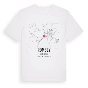 Romsey karta t-shirt – ekologisk bomull t-shirt från Pinshirt