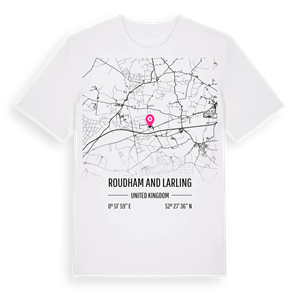Roudham and Larling karta t-shirt – ekologisk bomull t-shirt från Pinshirt