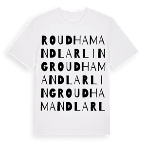 Roudham and Larling ordlek t-shirt – ekologisk bomull t-shirt från Pinshirt