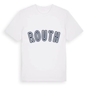Routh college t-shirt – ekologisk bomull t-shirt från Pinshirt