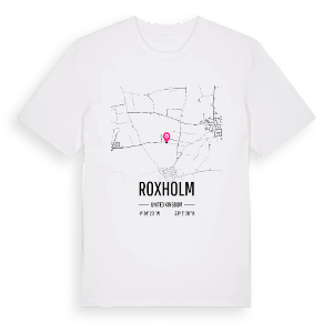 Roxholm karta t-shirt – ekologisk bomull t-shirt från Pinshirt