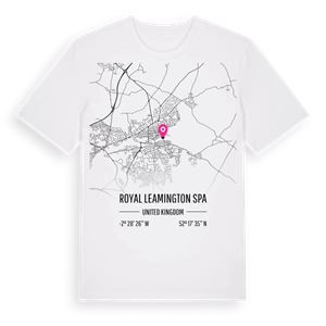 Royal Leamington Spa karta t-shirt – ekologisk bomull t-shirt från Pinshirt
