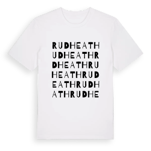 Rudheath ordlek t-shirt – ekologisk bomull t-shirt från Pinshirt