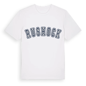 Rushock college t-shirt – ekologisk bomull t-shirt från Pinshirt