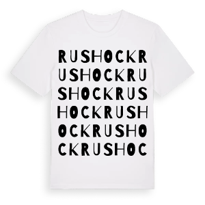 Rushock ordlek t-shirt – ekologisk bomull t-shirt från Pinshirt