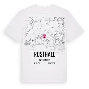 Rusthall karta t-shirt – ekologisk bomull t-shirt från Pinshirt