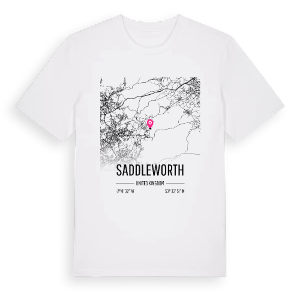 Saddleworth karta t-shirt – ekologisk bomull t-shirt från Pinshirt