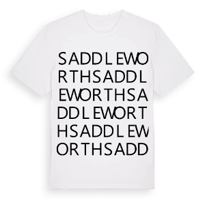 Saddleworth ordlek t-shirt – ekologisk bomull t-shirt från Pinshirt
