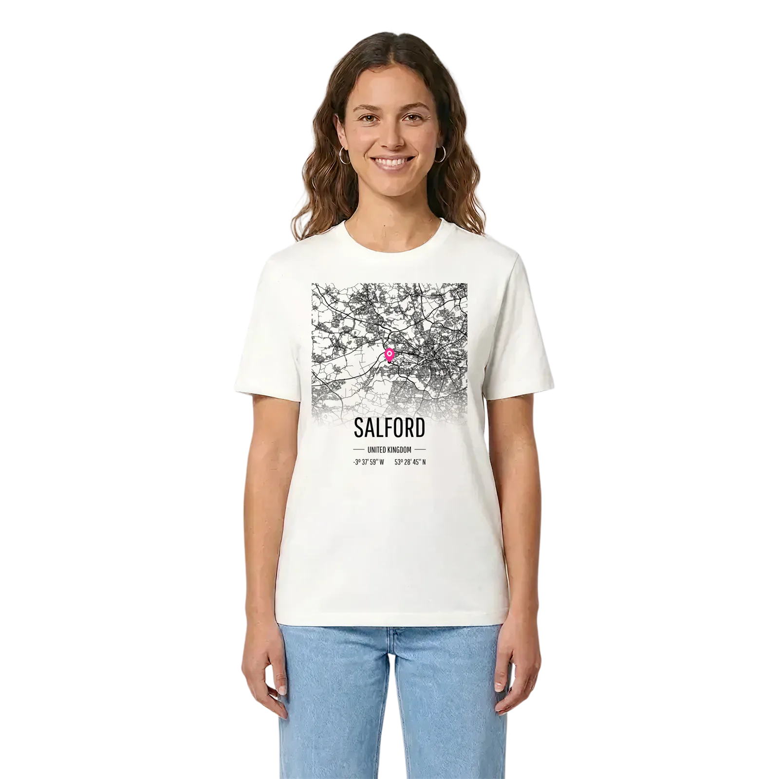 Salford karta t-shirt – White, i miljö
