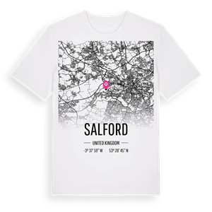 Salford karta t-shirt – ekologisk bomull t-shirt från Pinshirt