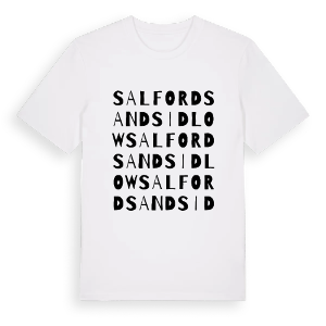 Salfords and Sidlow ordlek t-shirt – ekologisk bomull t-shirt från Pinshirt