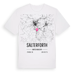 Salterforth karta t-shirt – ekologisk bomull t-shirt från Pinshirt