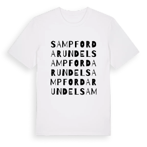 Sampford Arundel ordlek t-shirt – ekologisk bomull t-shirt från Pinshirt