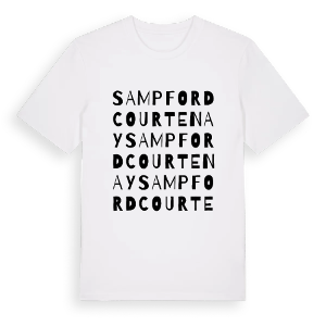 Sampford Courtenay ordlek t-shirt – ekologisk bomull t-shirt från Pinshirt