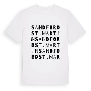 Sandford St. Martin ordlek t-shirt – ekologisk bomull t-shirt från Pinshirt