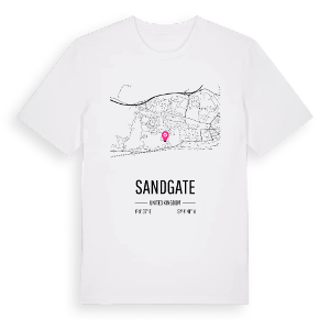 Sandgate karta t-shirt – ekologisk bomull t-shirt från Pinshirt