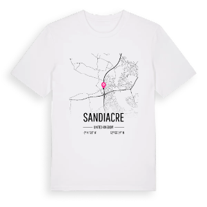 Sandiacre karta t-shirt – ekologisk bomull t-shirt från Pinshirt