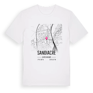 Sandiacre karta t-shirt – ekologisk bomull t-shirt från Pinshirt