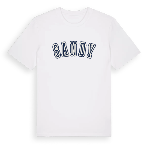 Sandy college t-shirt – ekologisk bomull t-shirt från Pinshirt