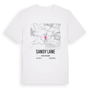 Sandy Lane karta t-shirt – ekologisk bomull t-shirt från Pinshirt