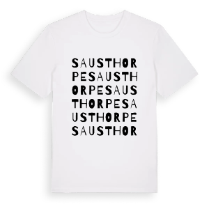 Sausthorpe ordlek t-shirt – ekologisk bomull t-shirt från Pinshirt