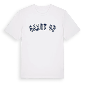 Saxby CP college t-shirt – ekologisk bomull t-shirt från Pinshirt