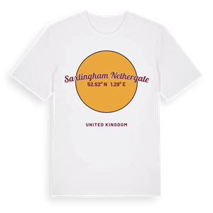Saxlingham Nethergate cirkel t-shirt – ekologisk bomull t-shirt från Pinshirt