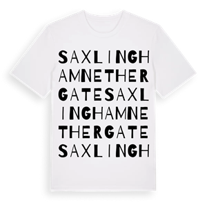 Saxlingham Nethergate ordlek t-shirt – ekologisk bomull t-shirt från Pinshirt