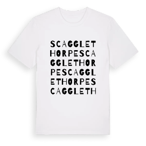 Scagglethorpe ordlek t-shirt – ekologisk bomull t-shirt från Pinshirt