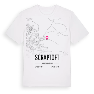 Scraptoft karta t-shirt – ekologisk bomull t-shirt från Pinshirt