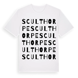 Sculthorpe ordlek t-shirt – ekologisk bomull t-shirt från Pinshirt