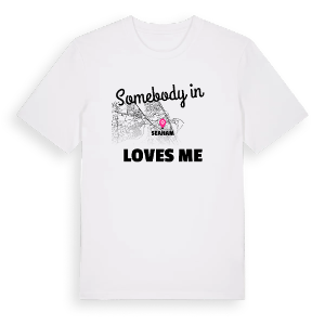 Någon i Seaham älskar mig t-shirt – ekologisk bomull t-shirt från Pinshirt