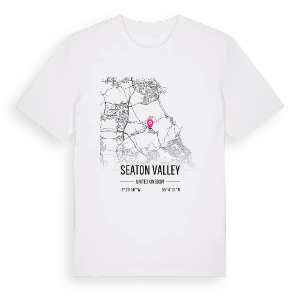 Seaton Valley karta t-shirt – ekologisk bomull t-shirt från Pinshirt
