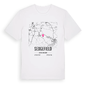 Sedgefield karta t-shirt – ekologisk bomull t-shirt från Pinshirt