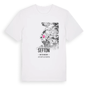 Sefton karta t-shirt – ekologisk bomull t-shirt från Pinshirt