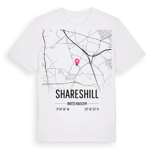 Shareshill karta t-shirt – ekologisk bomull t-shirt från Pinshirt
