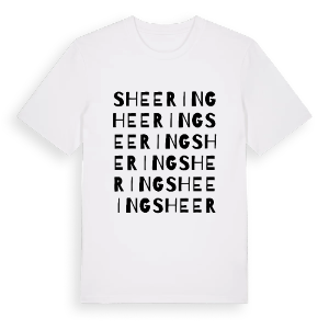 Sheering ordlek t-shirt – ekologisk bomull t-shirt från Pinshirt