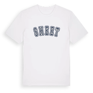 Sheet college t-shirt – ekologisk bomull t-shirt från Pinshirt