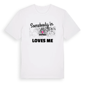 Någon i Sheffield älskar mig t-shirt – ekologisk bomull t-shirt från Pinshirt