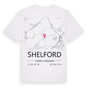 Shelford karta t-shirt – ekologisk bomull t-shirt från Pinshirt