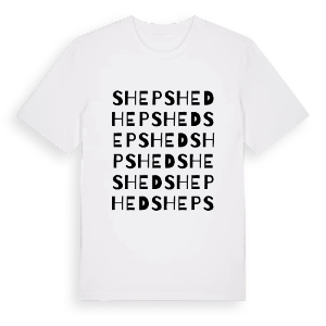 Shepshed ordlek t-shirt – ekologisk bomull t-shirt från Pinshirt