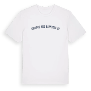 Shilton and Barnacle CP college t-shirt – ekologisk bomull t-shirt från Pinshirt